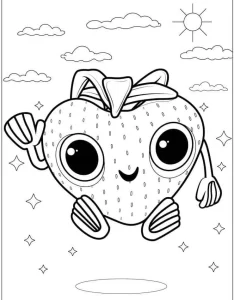 coloriage Fraise à imprimer pour enfant de 9 ans