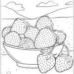 coloriage Fraise à imprimer pour enfant de 4 ans