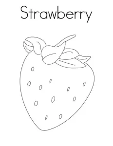 coloriage Fraise à imprimer pour enfant de 6 ans