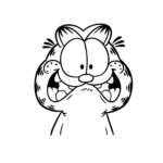 coloriage Garfield faisant la grimace gratuit pour enfants