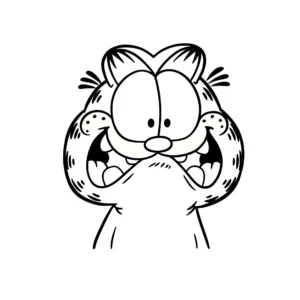 coloriage Garfield faisant la grimace gratuit pour enfants