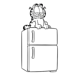 imprimer coloriage Garfield sur le Réfrigérateur