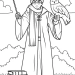 coloriage Harry Potter et apprentissage