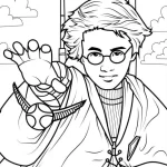 coloriage Harry Potter à imprimer pour enfant de 7 ans