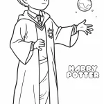 coloriage Harry Potter à imprimer pour enfant de 6 ans
