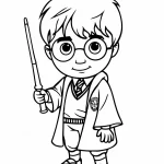 coloriage Harry Potter et decoupage a imprimer gratuit