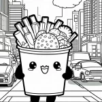 coloriage Kawaii Nourriture à imprimer kawaii