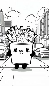 coloriage Kawaii Nourriture à imprimer kawaii