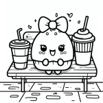 imprimer coloriage Kawaii Nourriture pour enfant