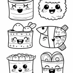 coloriage Kawaii Nourriture a colorier en ligne