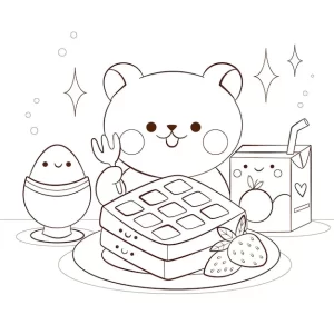 a imprimer coloriage Kawaii Nourriture gratuit