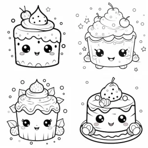 coloriage Kawaii Nourriture gratuit en ligne