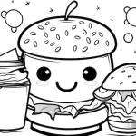 coloriage Kawaii Nourriture gratuit à imprimer