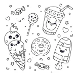 coloriage Kawaii Nourriture a imprimer