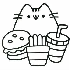 coloriage Kawaii Nourriture à imprimer pour enfant de 9 ans