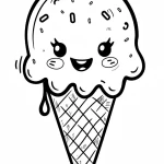coloriage Kawaii Nourriture pour enfant de 2 ans