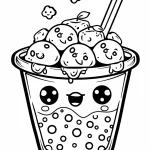 a imprimer coloriage Kawaii Nourriture gratuit