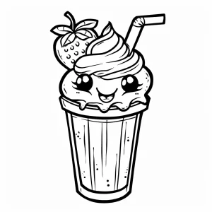 coloriage Kawaii Nourriture d