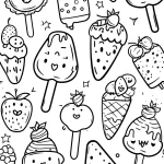 coloriage Kawaii Nourriture pour enfants à imprimer