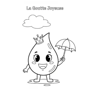 coloriage La Goutte Joyeuse à imprimer pour enfant de 9 ans