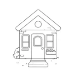 imprimer coloriage La maison de Bluey vue de face gratuit