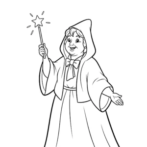 coloriage La marraine fée et découpage à imprimer