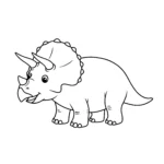 coloriage Le Dino à Trois Cornes gratuit