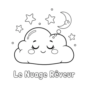 coloriage Le Nuage Rêveur pour enfants à imprimer