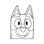 coloriage Le Visage de Bluey pour enfants à imprimer