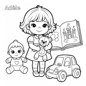 télécharger coloriage Les objets préférés d’Adèle gratuit