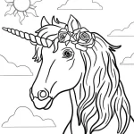 coloriage Licorne à imprimer pour enfant de 4 ans