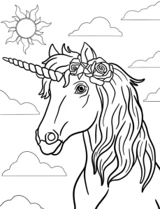 coloriage Licorne à imprimer pour enfant de 4 ans