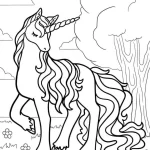 coloriage Licorne et découpage à imprimer