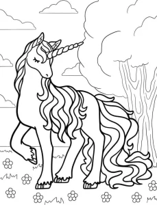 coloriage Licorne et découpage à imprimer