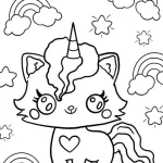 coloriage Licorne et decoupage a imprimer gratuit