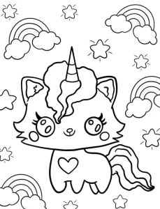 coloriage Licorne et decoupage a imprimer gratuit
