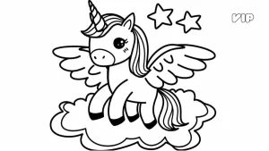 coloriage Licorne et decoupage a imprimer gratuit