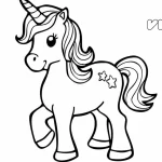 coloriage Licorne à imprimer pour enfant de 4 ans