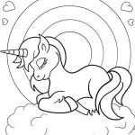 coloriage Licorne et découpage à imprimer
