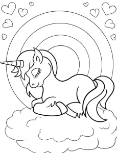 coloriage Licorne et découpage à imprimer