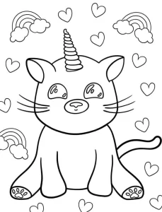 coloriage Licorne et apprentissage