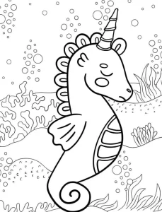 coloriage Licorne et apprentissage