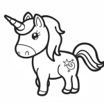 coloriage Licorne et apprentissage