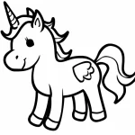 coloriage Licorne à imprimer pour enfant de 3 ans