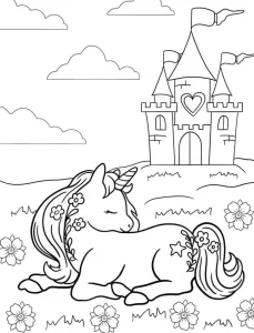 coloriage Licorne et decoupage