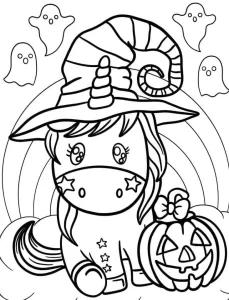 coloriage Licorne et apprentissage