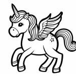 coloriage Licorne a imprimer pour enfant de 4 ans