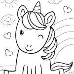 coloriage Licorne à imprimer pour enfant de 4 ans