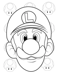 image de coloriage Luigi pour enfant