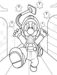 imprimer coloriage Luigi pour enfant